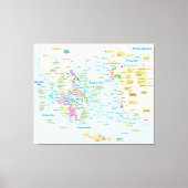 Karte der griechischen Ära mit englischen Bezeichn Leinwanddruck (Vorderseite)