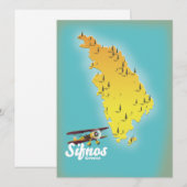 Karte der griechischen Insel Samos (Vorne/Hinten)