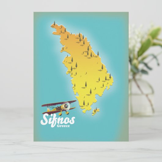 Karte der griechischen Insel Samos (Stehend Vorderseite)