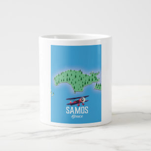 Karte der griechischen Insel Samos Jumbo-Tasse