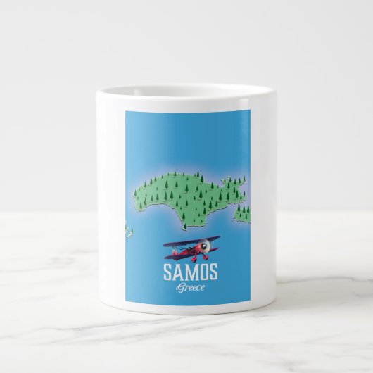 Karte der griechischen Insel Samos Jumbo-Tasse (Vorderseite)