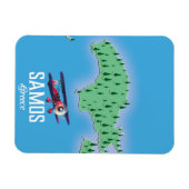 Karte der griechischen Insel Samos Magnet (Horizontal)