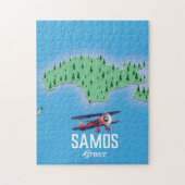 Karte der griechischen Insel Samos Puzzle (Vertikal)