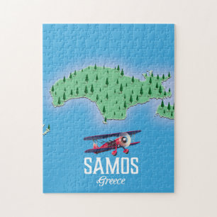 Karte der griechischen Insel Samos Puzzle