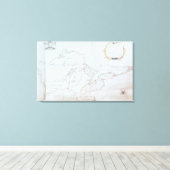 Karte der Großen Seen Leinwanddruck (Insitu (Holzboden))