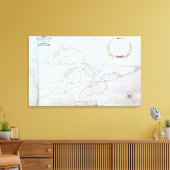 Karte der Großen Seen Leinwanddruck (Insitu (Wohnzimmer))