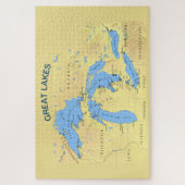 Karte der Großen Seen Nordamerikas 20x30 Puzzle (Vertikal)