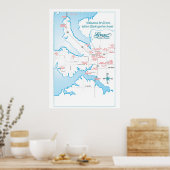 Karte der Grove OK-Sehenswürdigkeiten 19 Poster (Küche)