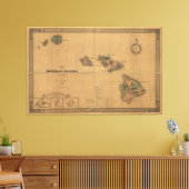 Karte der Hawaiianischen Inseln (1876) Leinwanddruck (Insitu (Wohnzimmer))