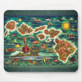 Karte der Hawaiianischen Inseln Mousepad (Vorne)