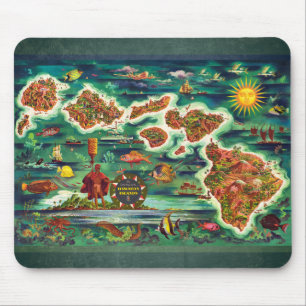 Karte der Hawaiianischen Inseln Mousepad