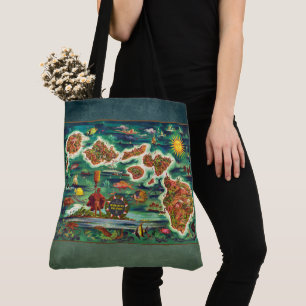 Karte der Hawaiianischen Inseln Tasche