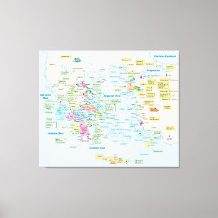 Karte der homerischen Ära Griechenland mit Leinwanddruck