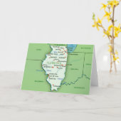 Karte der Illinois-Grußkarte (Gelbe Blume)