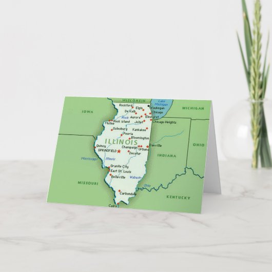 Karte der Illinois-Grußkarte (Vorderseite)
