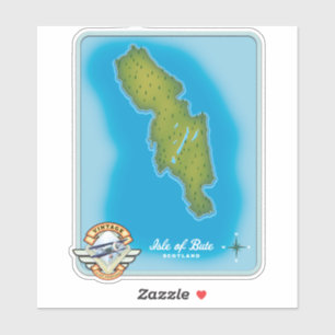 Karte der Insel Bute Aufkleber