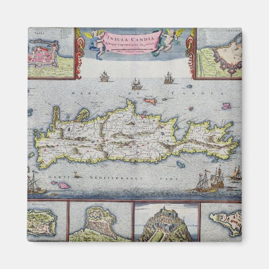 Karte der Insel Candia Magnet (Vorne)