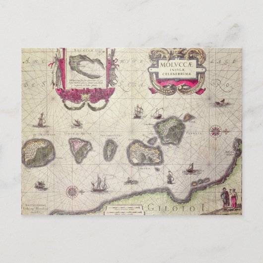Karte der Insel Moluccan, eingraviert (Vorderseite)