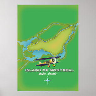 Karte der Insel Montreal Kanada Poster