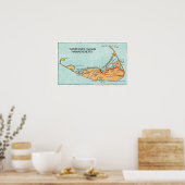 Karte der Insel Poster (Küche)