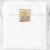 Karte der Insel Rhode Quadratischer Aufkleber (Tasche)