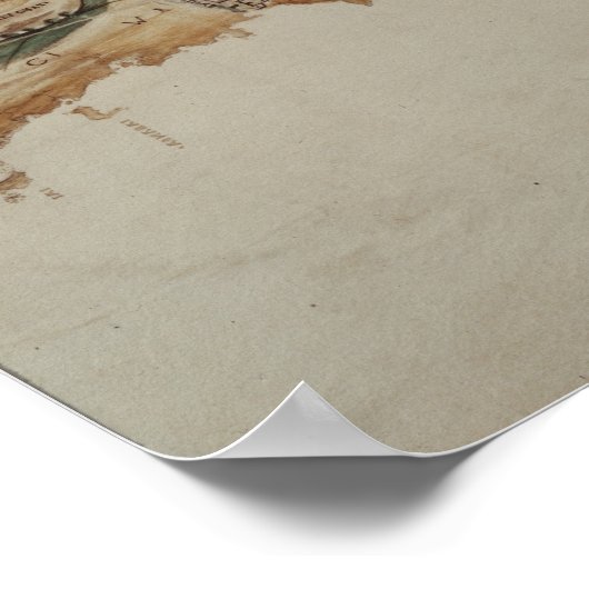 Karte der Insel Santo Domingo Poster (Ecke)