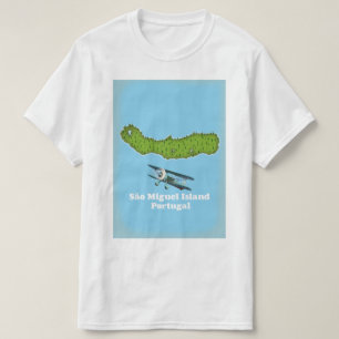 Karte der Insel São Miguel Portugal T-Shirt