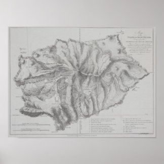 Karte der Insel St. Helena Poster