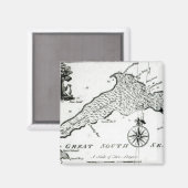 Karte der Insel Südpazifik, 1800 Magnet (Vorderseite/Rückseite)