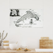 Karte der Insel Südpazifik, 1800 Poster (Küche)