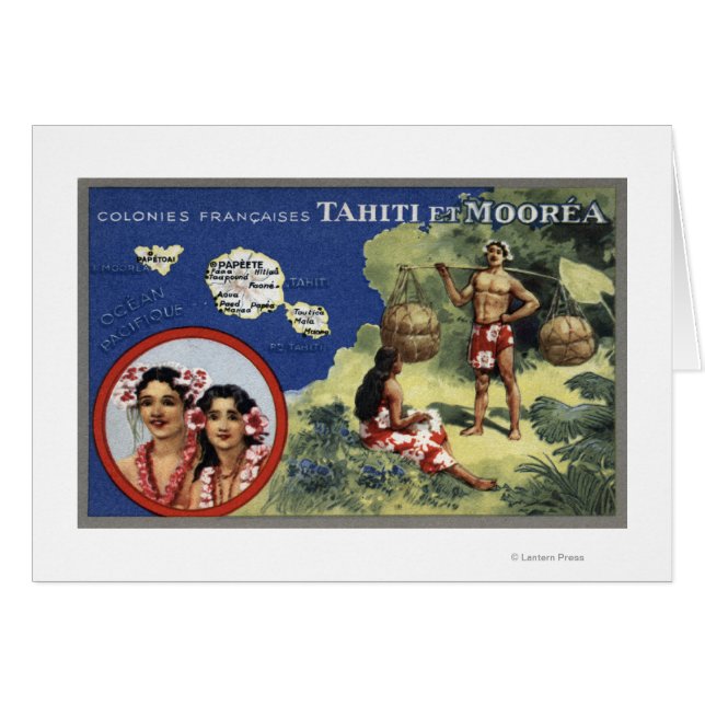 Karte der Insel und der Insel Moorea (Vorderseite (Horizontal))