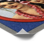 Karte der Insel und der Insel Moorea Poster (Ecke)