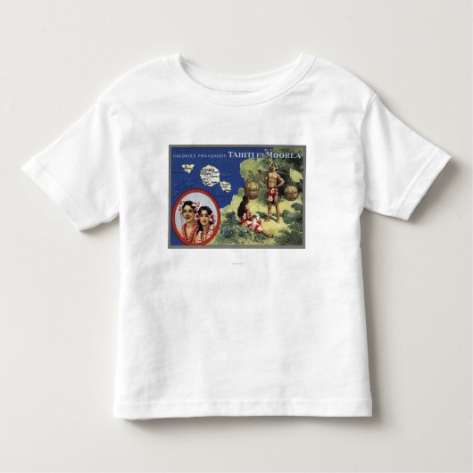 Karte der Insel und der Moorea Insel Kleinkind T-shirt (Vorderseite)