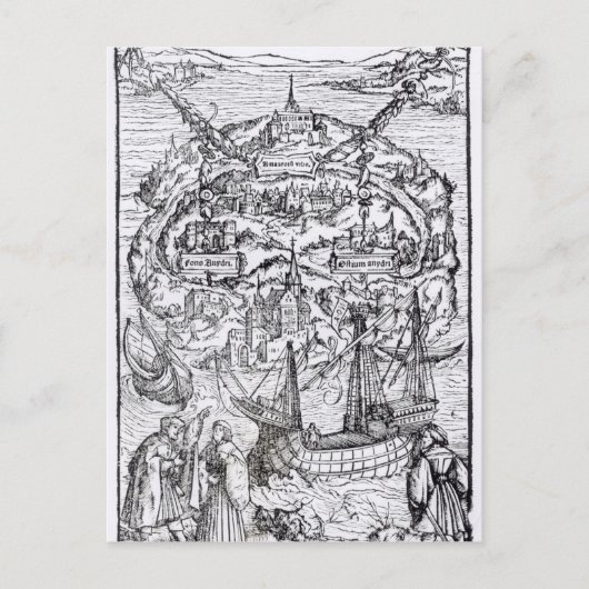 Karte der Insel Utopia, Buch frontispiece (Vorderseite)