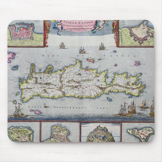 Karte der Insel von Candia Mousepad (Vorne)