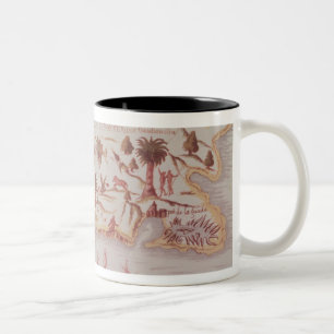 Karte der Insel von Puerto Rico, 1599 Zweifarbige Tasse