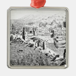 Karte der Insel von Rhodos Silbernes Ornament
