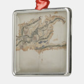 Karte der Insel von Santo Domingo Ornament Aus Metall (Links)