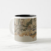 Karte der Insel von Santo Domingo Zweifarbige Tasse (Vorderseite Links)