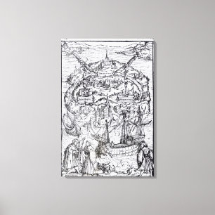 Karte der Insel von Utopie, Buchfrontispiz Leinwanddruck