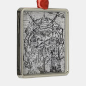 Karte der Insel von Utopie, Buchfrontispiz Ornament Aus Metall (Rechts)