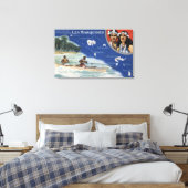 Karte der Inseln, Einheimische auf Kanuchen Leinwanddruck (Insitu (Schlafzimmer))