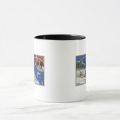 Karte der Inseln, Einheimische auf Kanuchen Tasse (Zentrum)