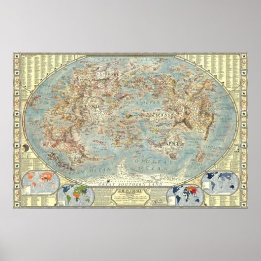 Karte der Internet Version 2.0. Poster (Vorne)