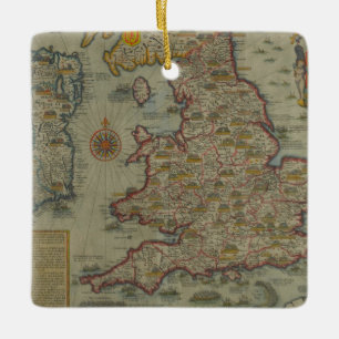 Karte der Invasionen von England u. von Irland Keramikornament