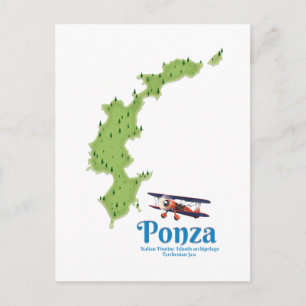 Karte der italienischen Insel Ponza.