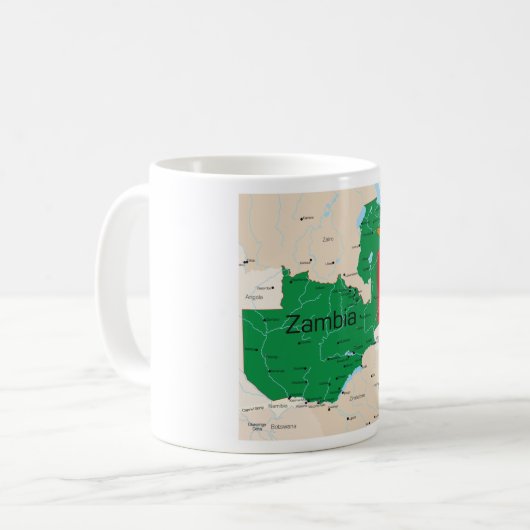 Karte der Kaffee-Tasse in Sambia Kaffeetasse (Vorderseite Links)