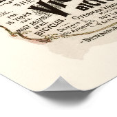 Karte der kalifornischen Fahrradwege - 1895 Poster (Ecke)