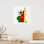 Karte der Kameruner Fußballgeschenke Poster (Küche)