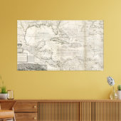 Karte der Karibik | 1715 Leinwanddruck (Insitu (Wohnzimmer))